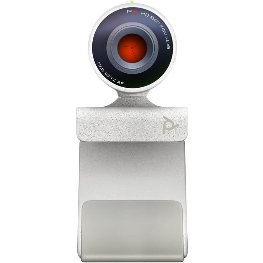 HP Poly Video Studio P5 webcam with privacy shutter and monitor clip for professional video meetings