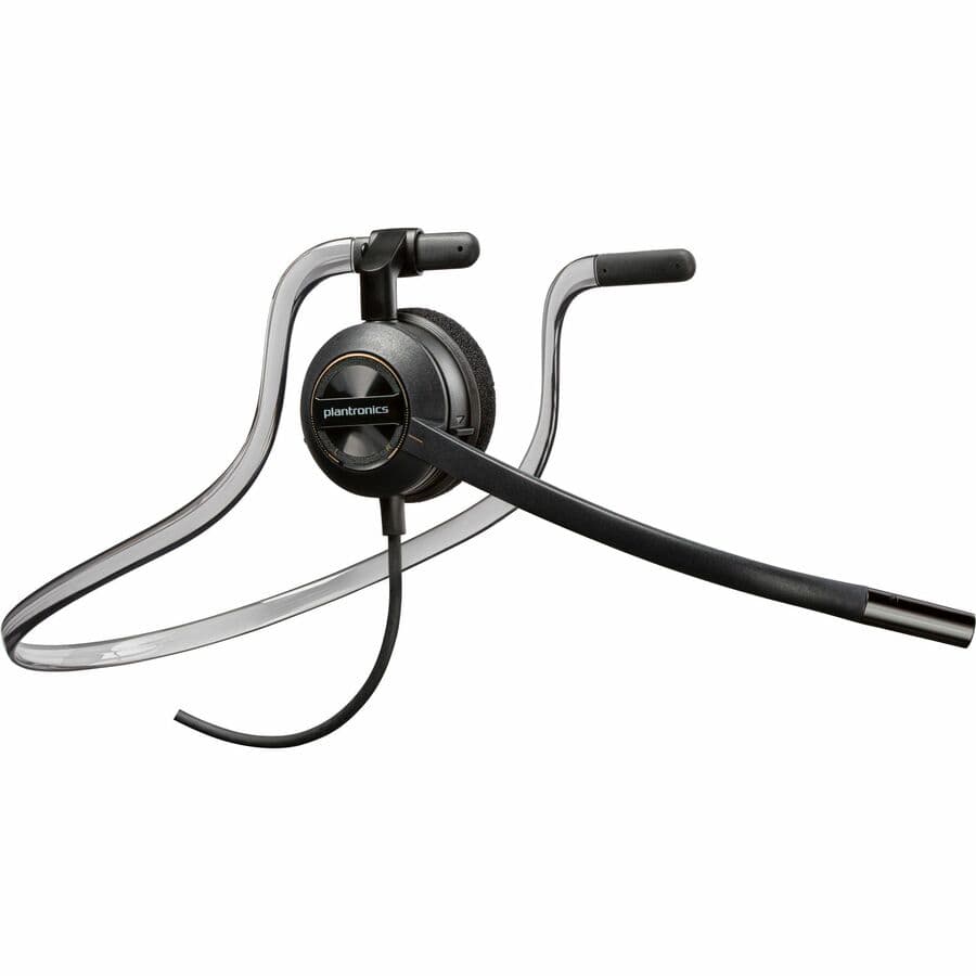 Poly HW540 behind-the-neck band wired headset in black for UC calling