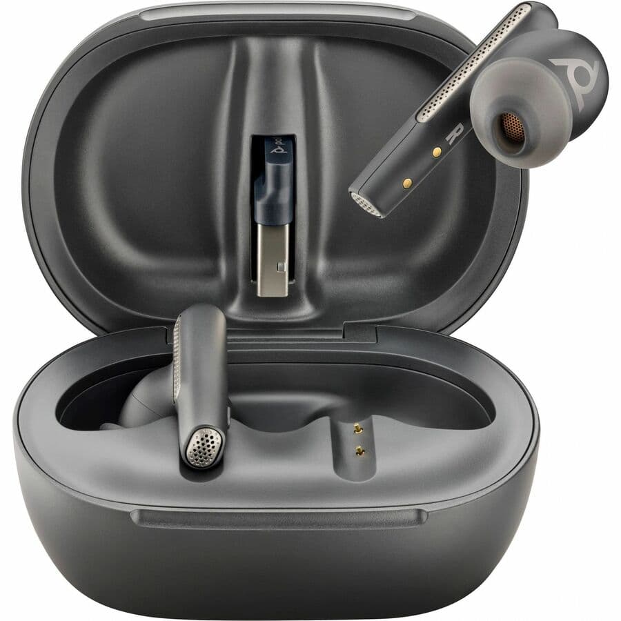 POLY VOYAGER FREE 60+ UC BLACK TOUCHSCREEN CHARGE CASE FOR BT700 USB-C ADAPTER view 2