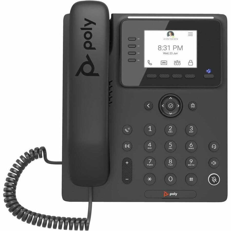Poly CCX 350 Microsoft Teams desk phone with color touchscreen and PoE