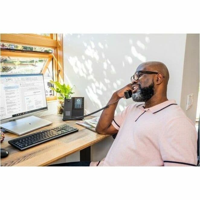 Poly CCX 500 business desk phone with PoE-E power for Microsoft calling environments