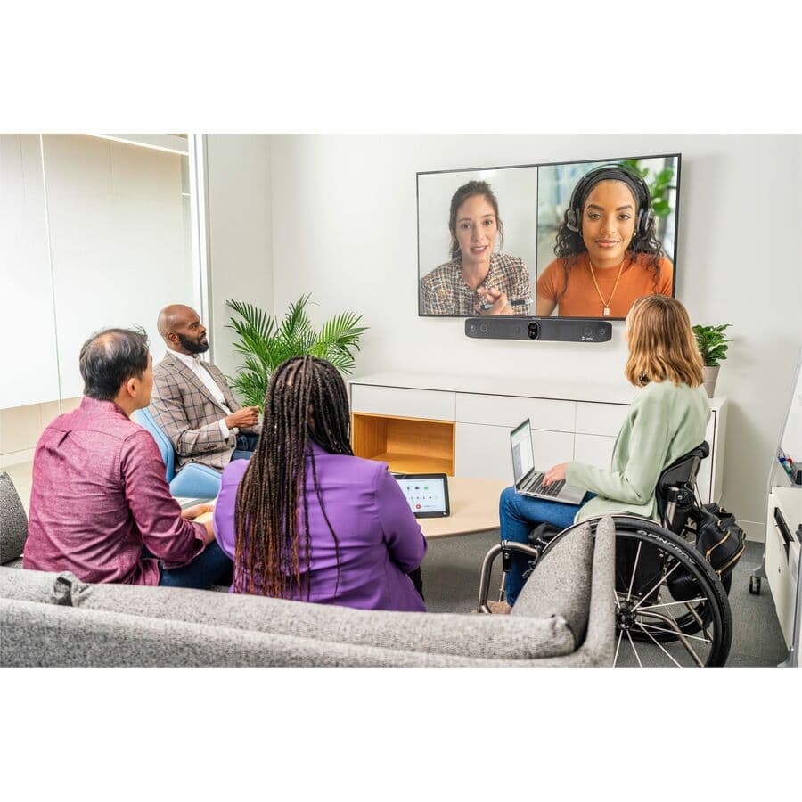 Poly Studio X70 all-in-one video bar with IR remote kit for large conference rooms