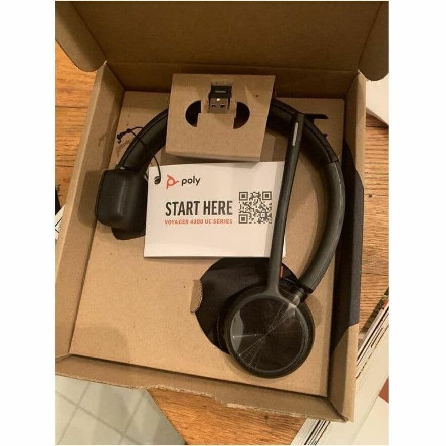 POLY Voyager 4310 USB-A wireless headset with BT700 dongle for enterprise calling, TAA US compliant