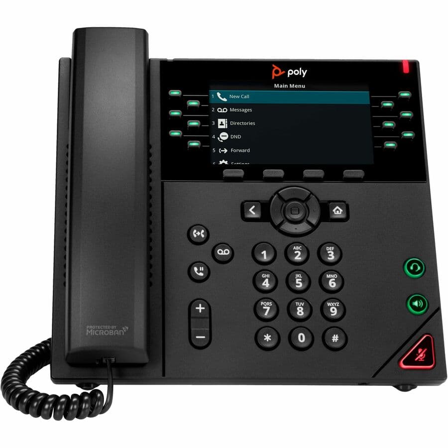 Poly VVX 450 12-line IP desk phone with color display and PoE support