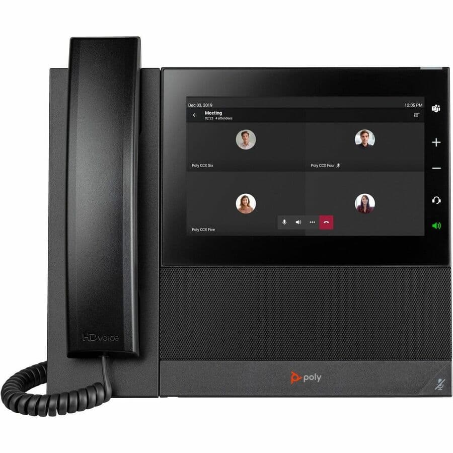 Poly CCX 600 Microsoft Teams desk phone with PoE-E and TAA designation