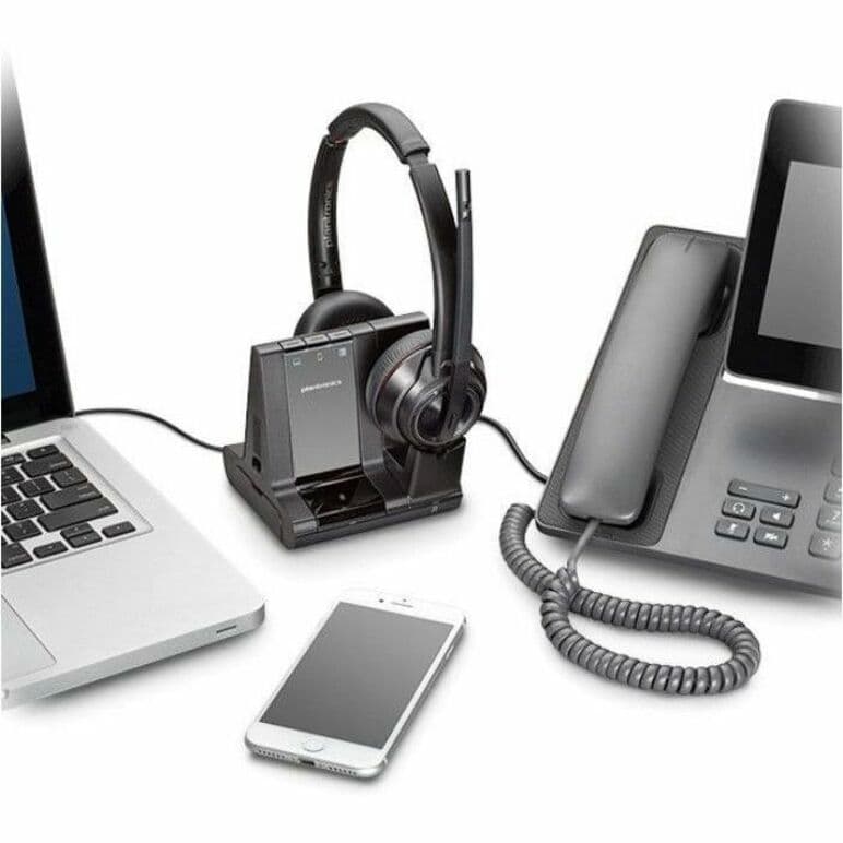 Poly Savi 8220-M over-the-head binaural wireless DECT office headset