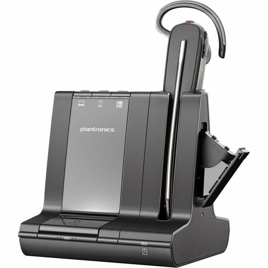 HP Poly Savi 8240/8245 wireless headset with charging cradle for office calling