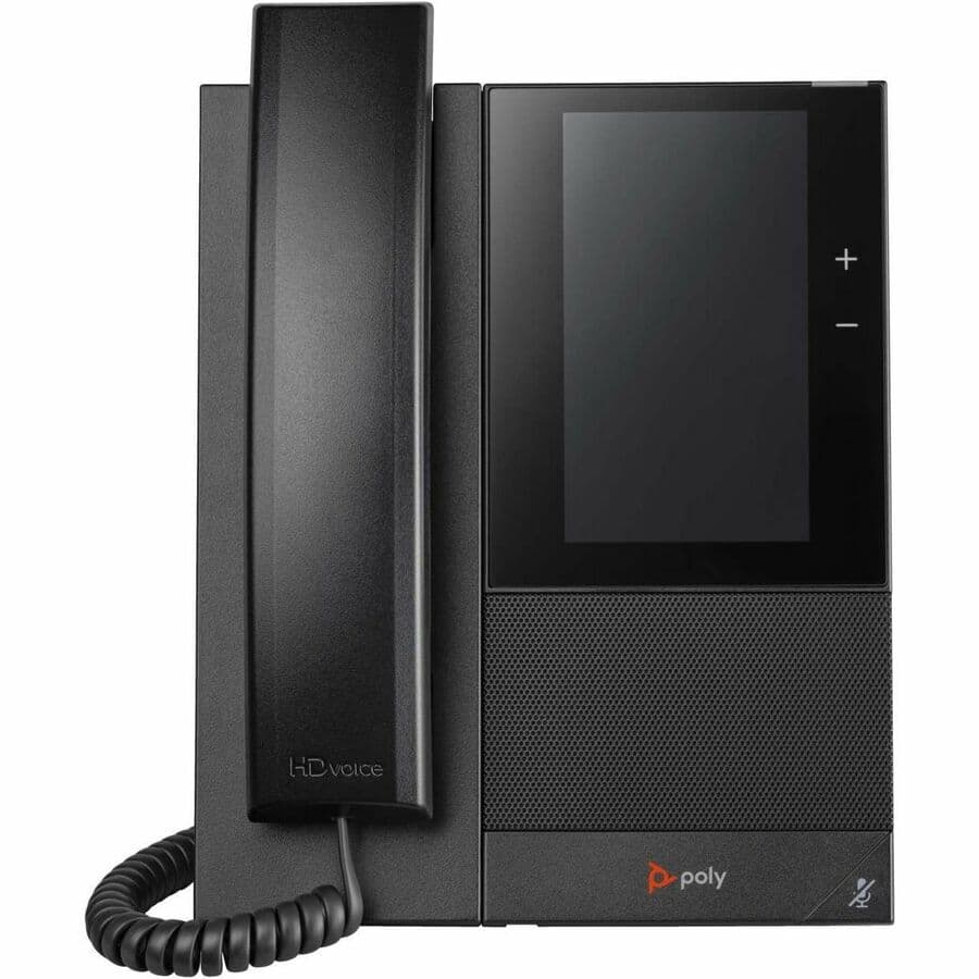 Poly CCX 500 business desk phone with PoE-E power for Microsoft calling environments