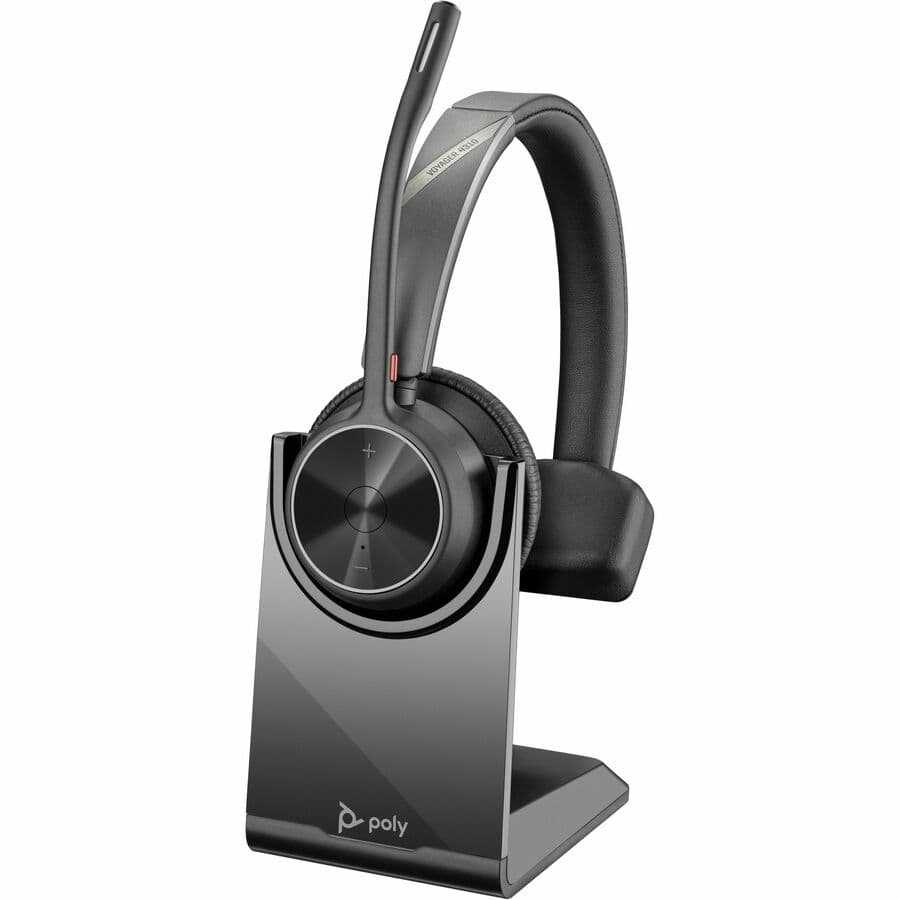 POLY Voyager 4310 USB-A wireless headset with BT700 dongle for enterprise calling, TAA US compliant