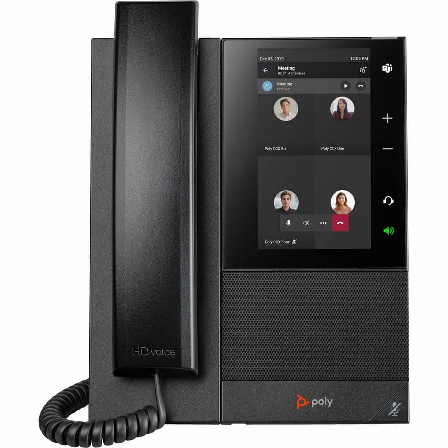 Poly CCX 505 BMP MS PoE-E TAA Microsoft Teams desk phone for compliant deployments