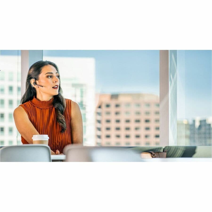 Poly Voyager 5200 Office wireless single-ear headset with noise-canceling boom microphone