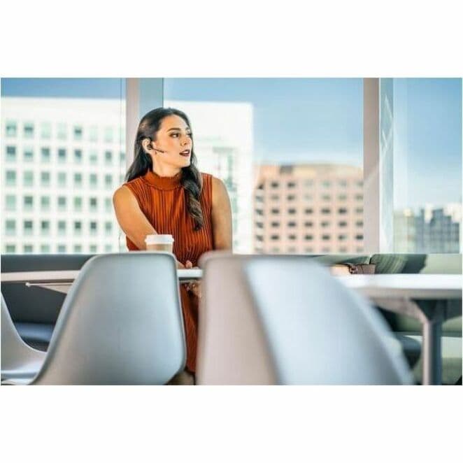 Poly Voyager 5200 Office wireless single-ear headset with noise-canceling boom microphone