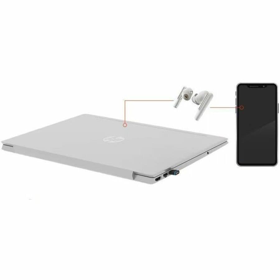 Poly Voyager Free 60 UC earbuds with BT700 USB-C adapter and basic charge case in White Sand