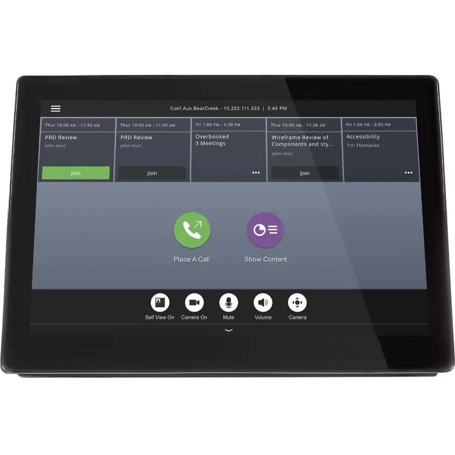 HP Poly Video RealPresence Touch conference room touch controller for meeting management