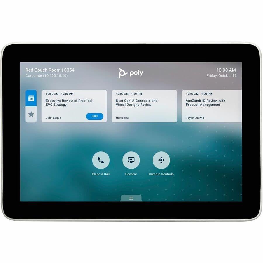 Poly TC8 touch controller for conference room video conferencing systems