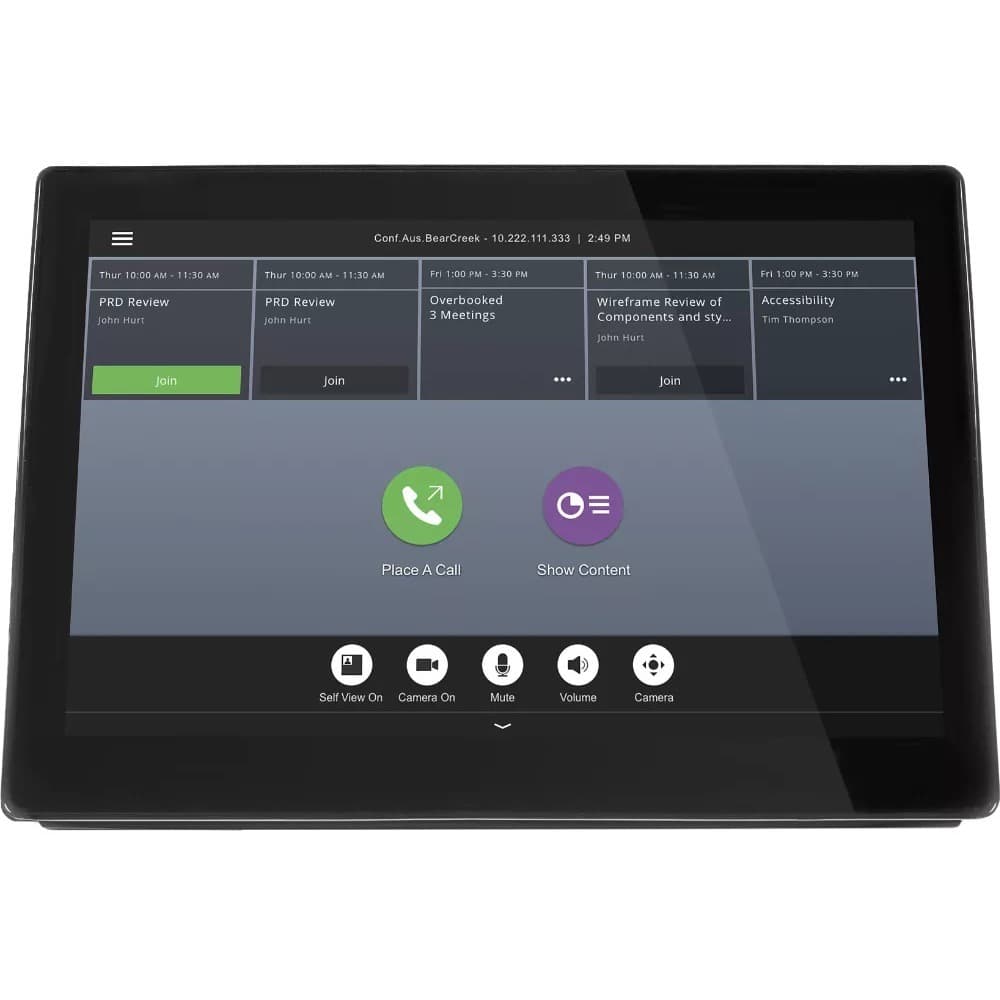 HP Poly Video RealPresence Touch conference room touch controller for meeting management