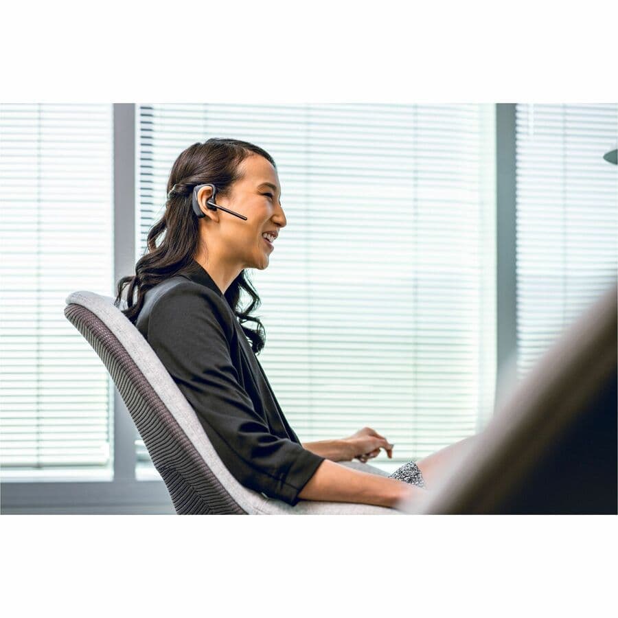 Poly Voyager 5200 Office wireless single-ear headset with noise-canceling boom microphone