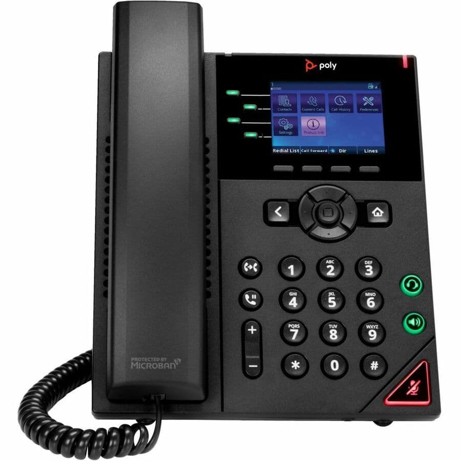 Poly VVX 250 PoE-E Desk Phone, 4-Line IP Phone | Enterprise VoIP