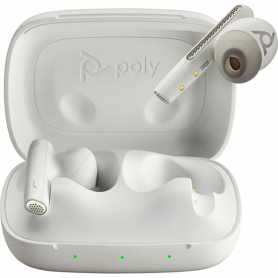 Poly Voyager Free 60 UC White Sand Earbuds + BT700 USB-C Adapter | Wireless