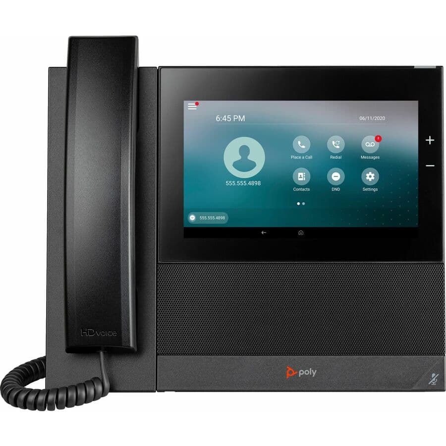 Poly CCX 600 BMP SIP PoE-E TAA enterprise desk phone for professional VoIP calling