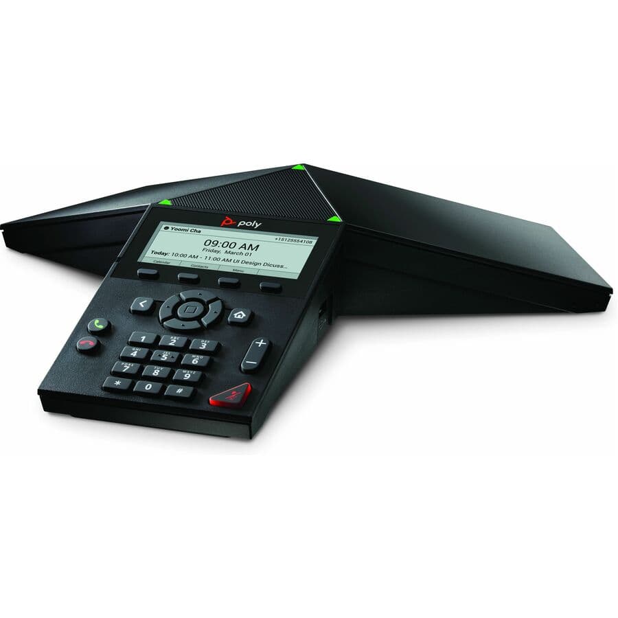 Poly Trio 8300 IP conference phone, PoE-powered enterprise VoIP desk phone
