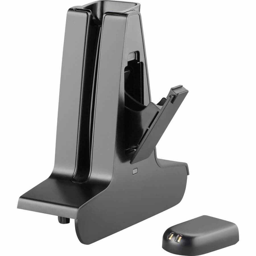 Poly Savi 8245 deluxe cradle with battery for desk-side headset charging and staging