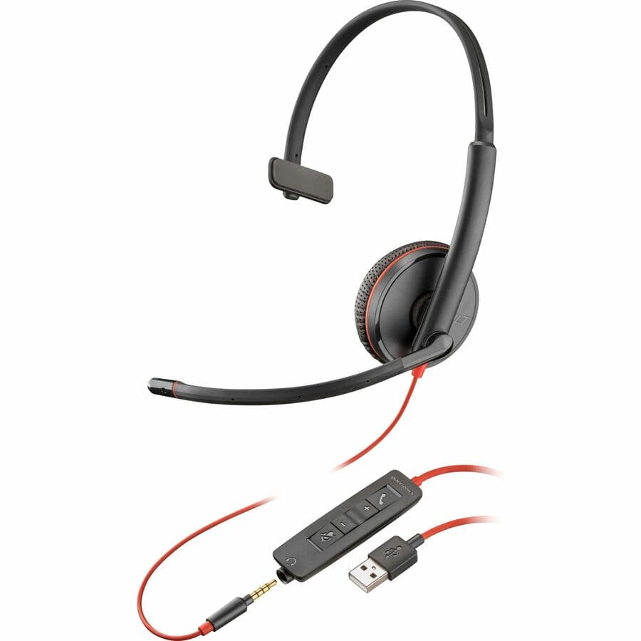 HP POLY HEADSETS BLACKWIRE C3215 USB-A view 2