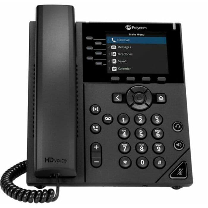 Poly VVX 350 6-line IP desk phone with color display and PoE support