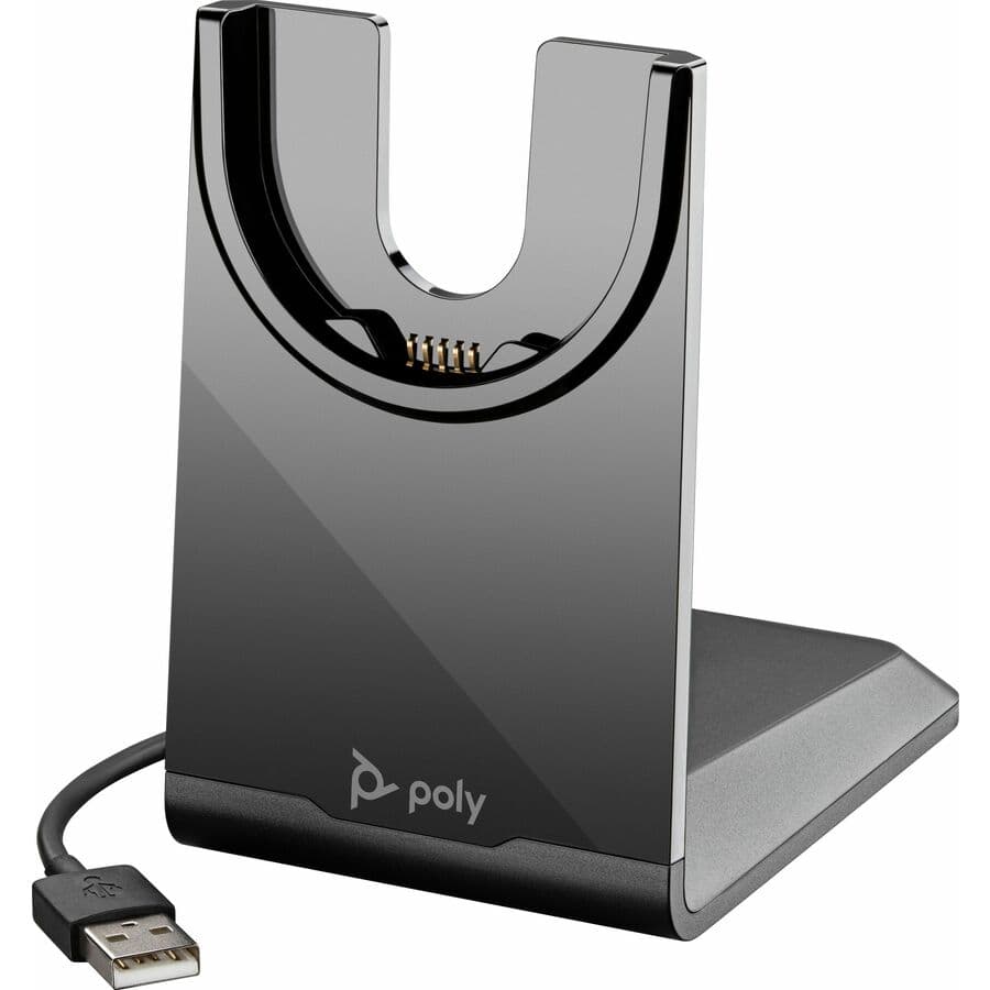 Poly VOY charging stand with USB-A connection for desktop device charging