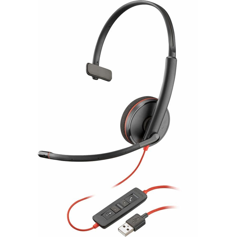 HP POLY HEADSETS BLACKWIRE C3210 USB-A BLACK view 2