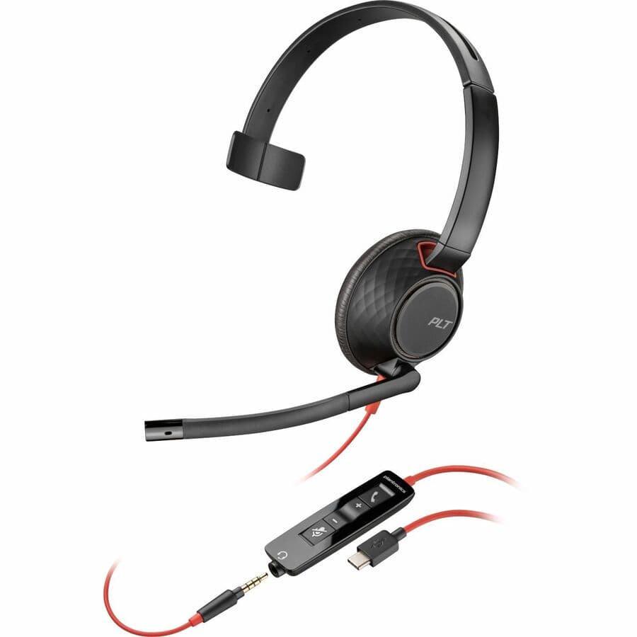 HP POLY HEADSETS POLY BLACKWIRE 5210 HS +INC +USB-C/A TAA view 4