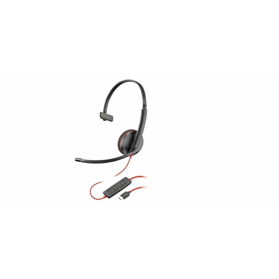 Poly Blackwire 3210 monaural USB-C wired headset with boom microphone for business calls