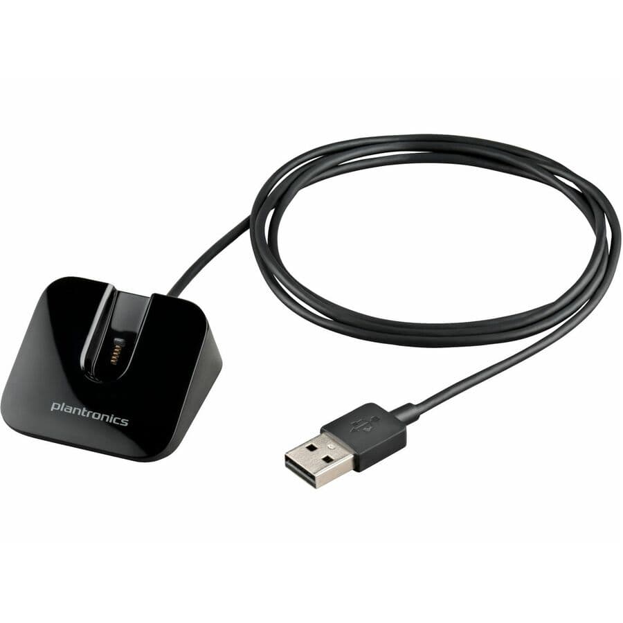 Poly Voyager Legend charging case with included USB-A cable for headset storage and charging