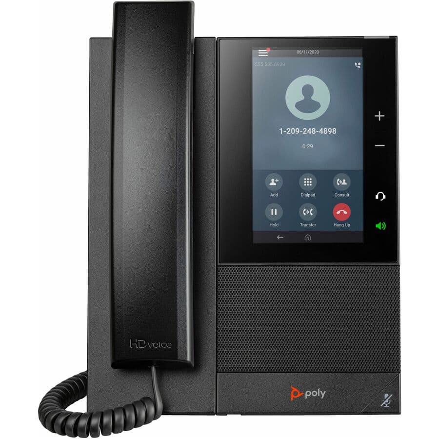 Poly CCX 500 BMP SIP PoE-E TAA desk phone for enterprise VoIP deployments