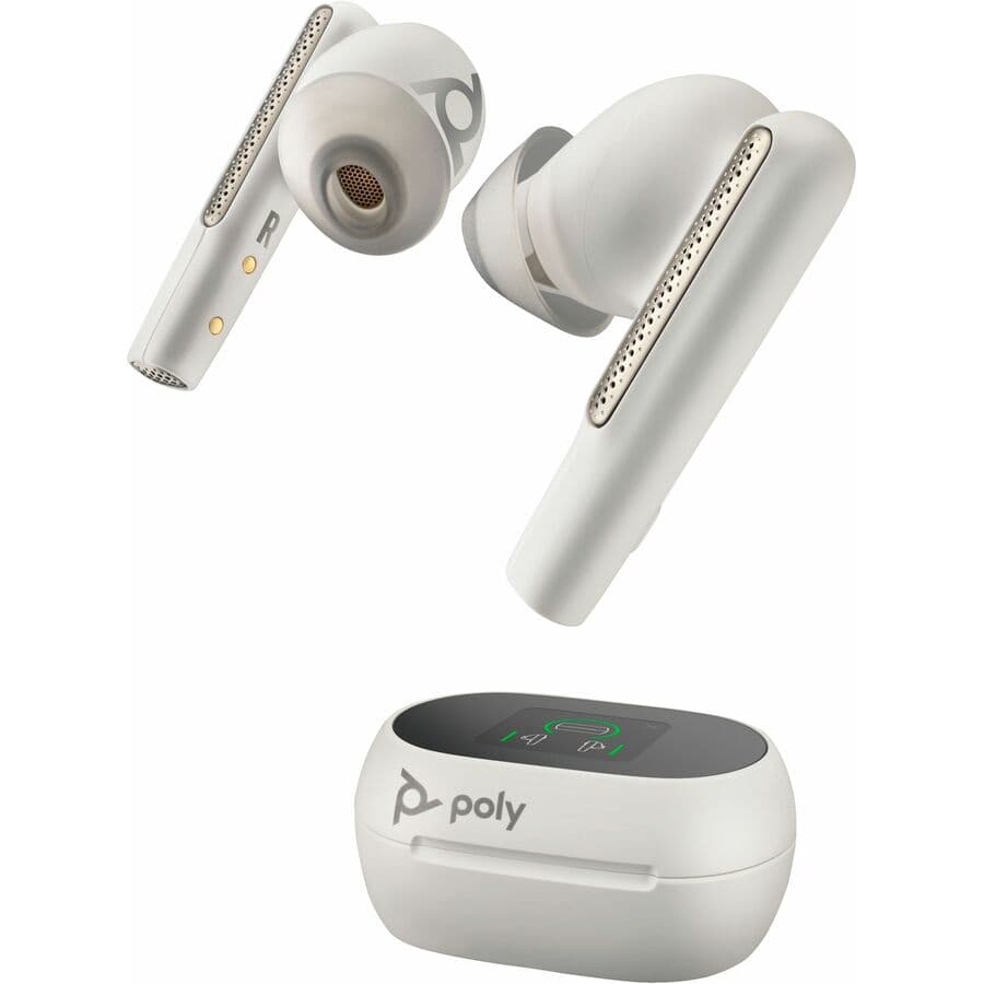 Poly Voyager Free 60/60+ white wireless earbuds two-piece set