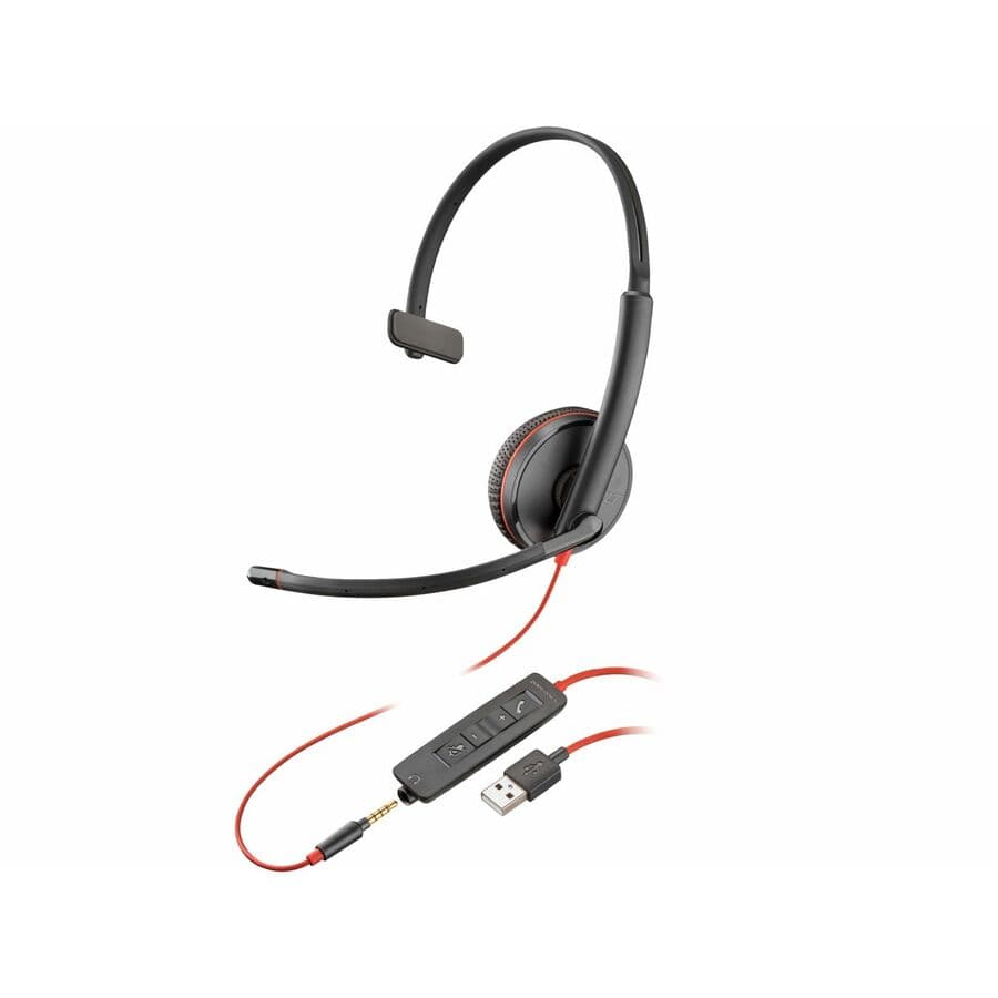 Poly BW3215 wired USB-A headset in TAA bulk packaging for enterprise and public sector deployment