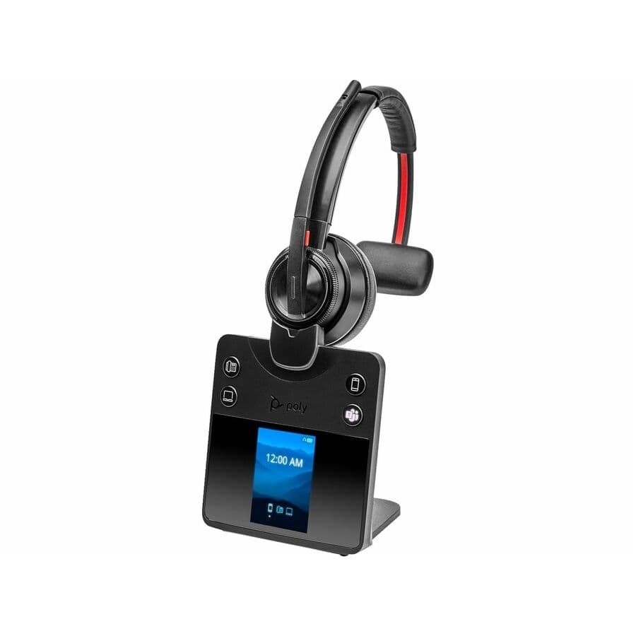 Poly Savi 8410 monaural DECT wireless office headset certified for Microsoft Teams