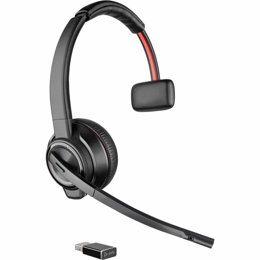 Poly Savi W8210-M mono wireless headset with 3-in-1 connectivity for Microsoft Teams