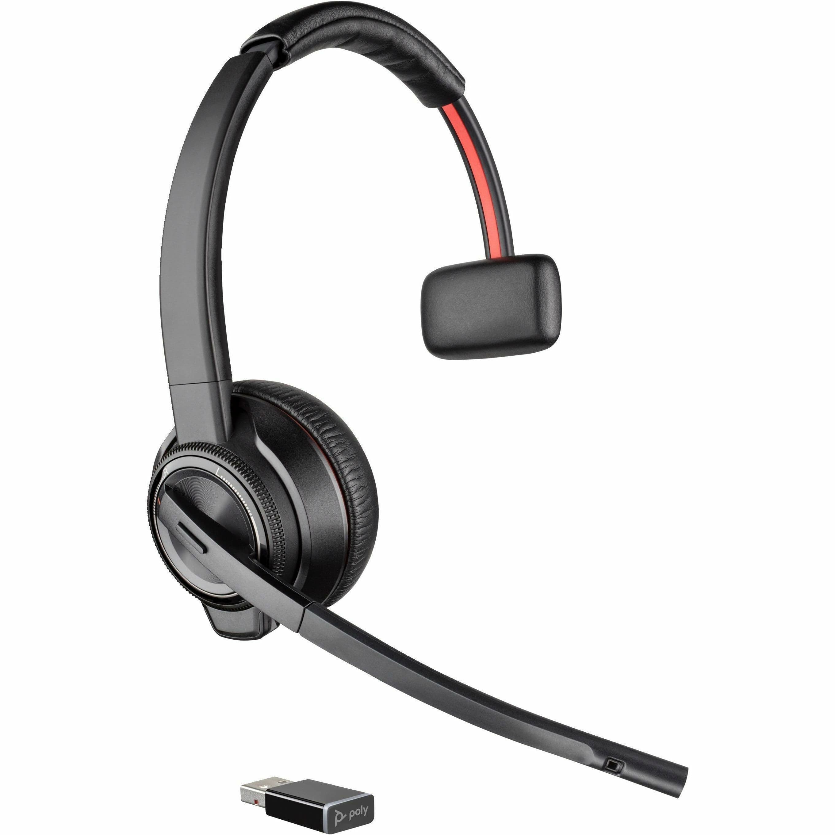 Poly Savi W8210-M mono wireless headset with 3-in-1 connectivity for Microsoft Teams