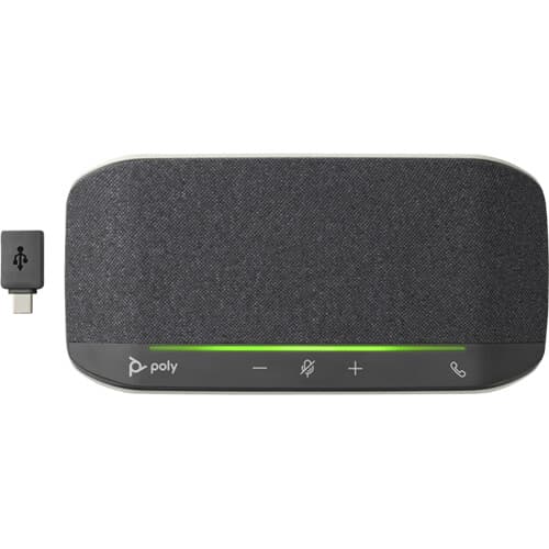 Poly Sync 10 USB-A USB-C desktop speakerphone in black for hybrid work