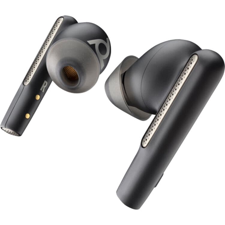 Poly Voyager Free 60 UC M carbon black wireless earbuds with BT700 USB-A adapter