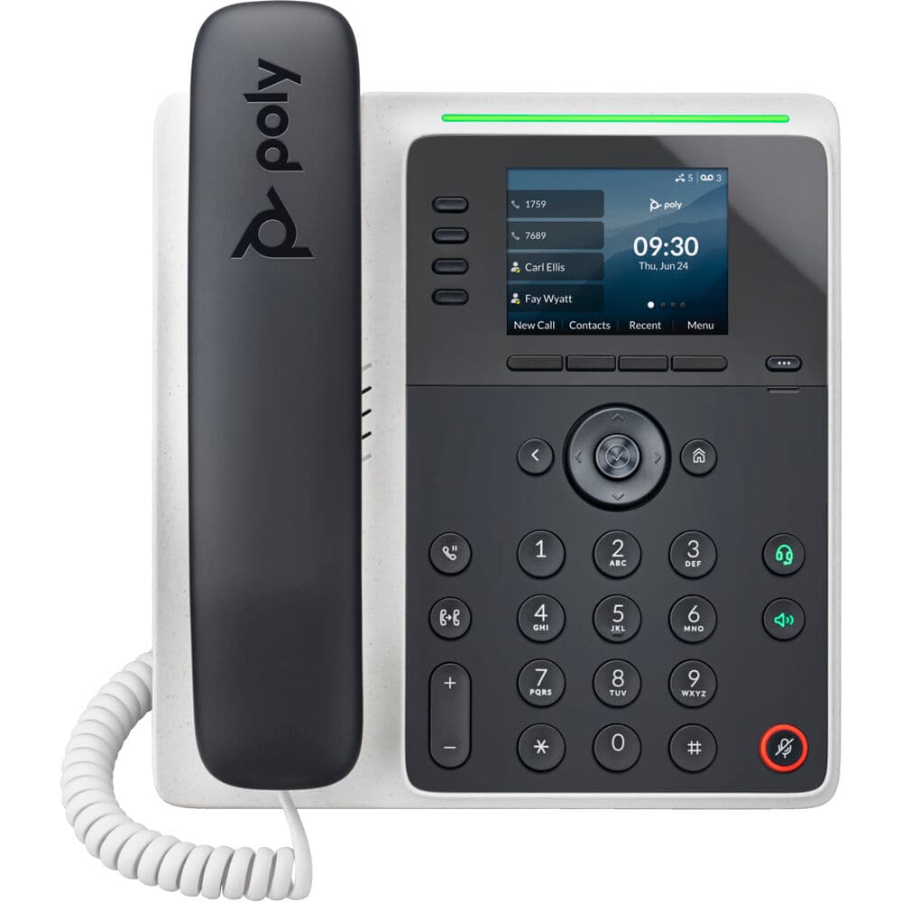 Poly Edge E220 IP desk phone with PoE-e support for business VoIP calling