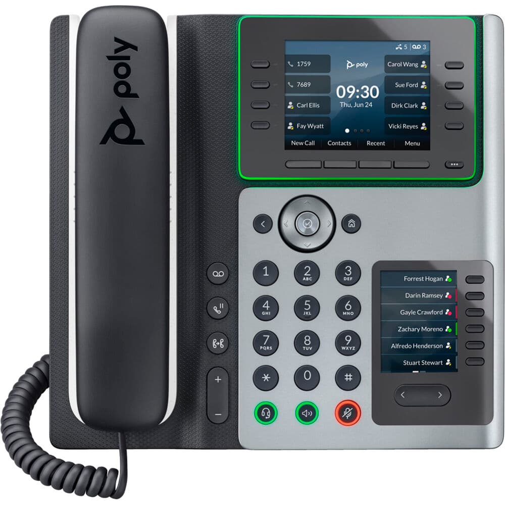 Poly Edge E450 PoE-enabled IP desk phone for business voice deployments