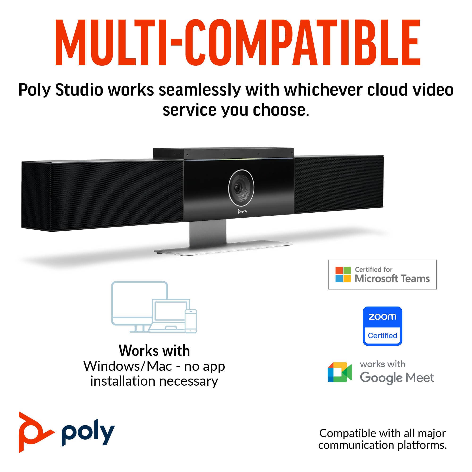 Poly HP Video Studio USB audio/video soundbar for small meeting rooms