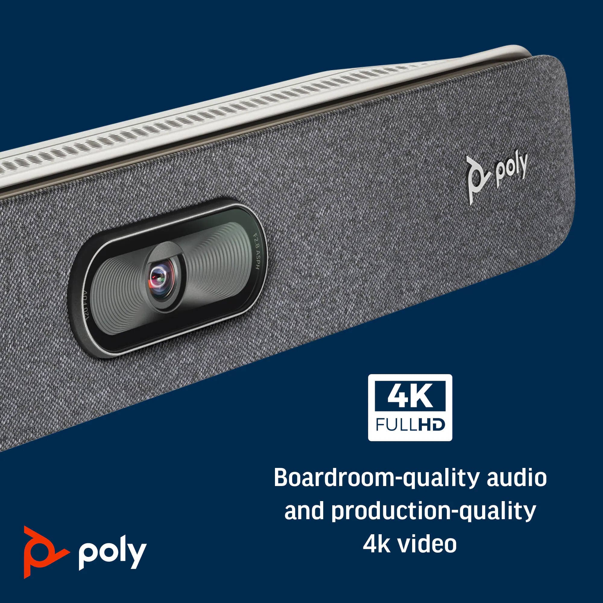 Poly Studio X30 compact all-in-one video bar for small huddle rooms