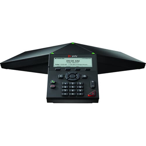 Poly Trio 8300 IP conference phone, PoE-enabled enterprise desk phone for huddle rooms