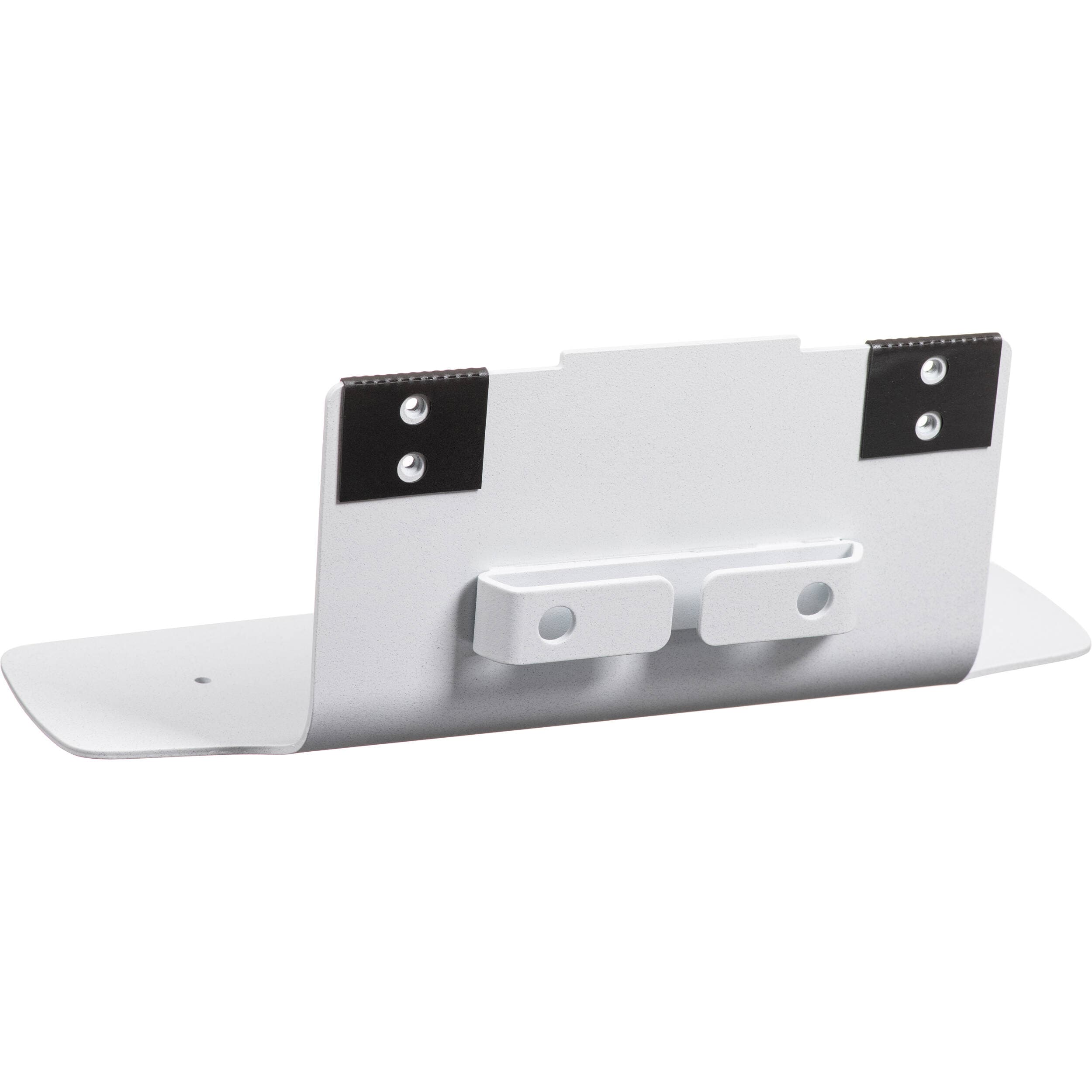 Poly Studio X50 mounted on a tabletop stand showing cable routing and non-slip base