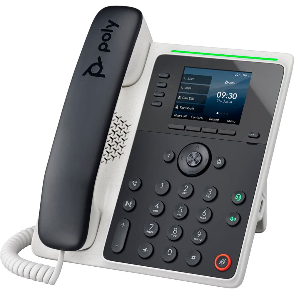 Poly Edge E220 IP Phone, PoE-E, with PSU | VoIP, Desk Phone, Enterprise