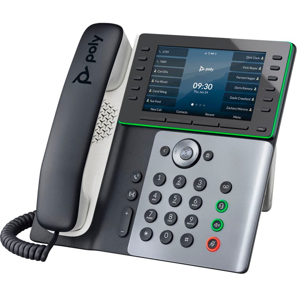 Poly Edge E500 IP Phone, PoE-E, with PSU | Desk Phone, Enterprise