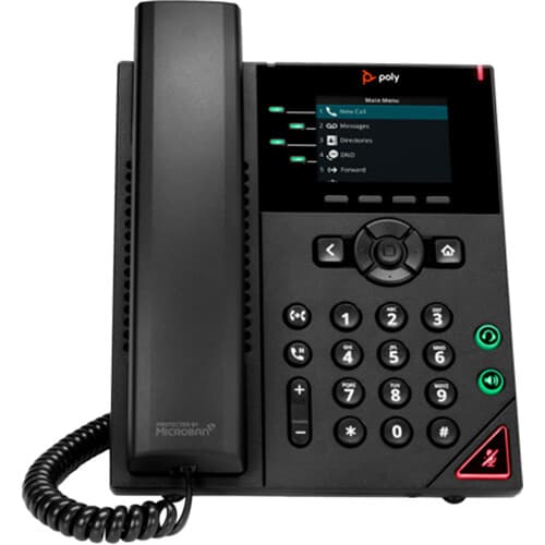 Poly VVX 250 4-line PoE-enabled IP desk phone for business calling